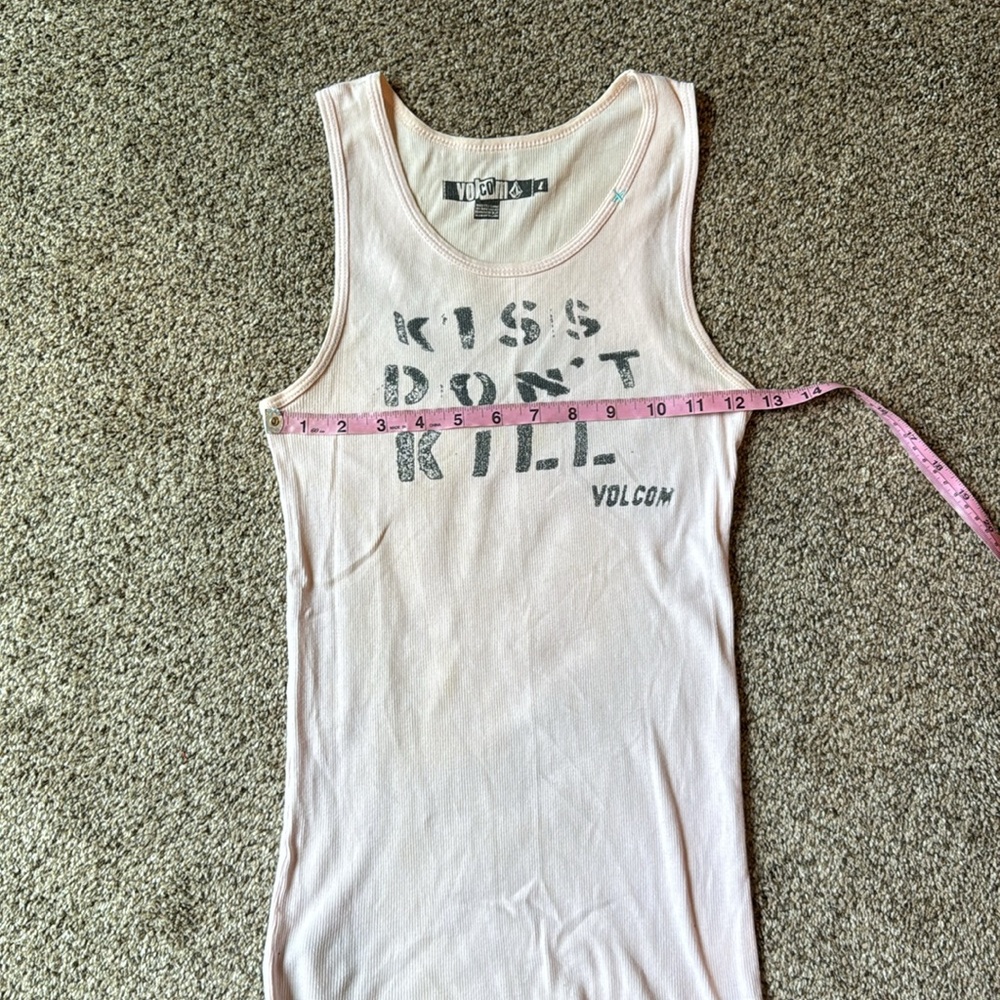 Volcom | Light Pink Sleeveless Top “Kiss Don’t Kill” - Picture 5 of 8